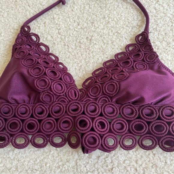 NWT Purple BECCA SWIM triangle bikini top, small - Picture 7 of 12